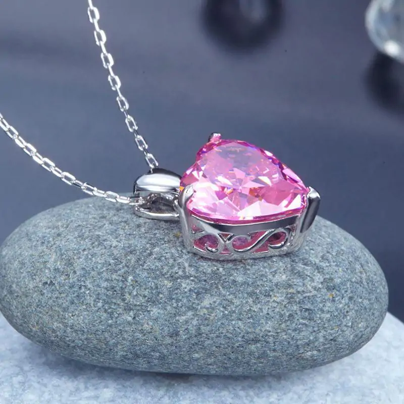 Silver Heart Pendant Necklace - Image 4