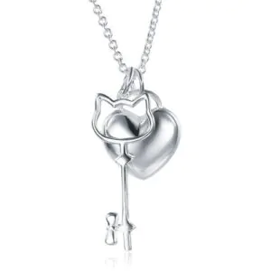 Kids Heart Key Pendant Necklace