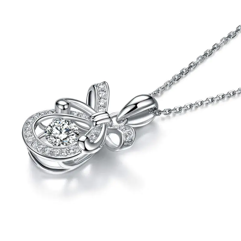 Ribbon Dancing Stone Pendant Necklace - Image 3