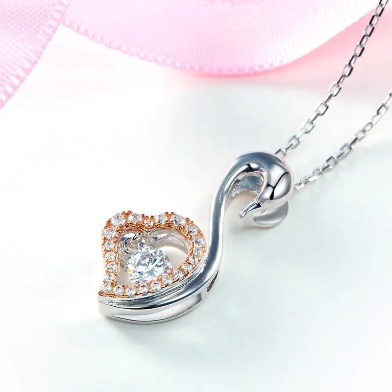 Swan Dancing Stone Pendant Necklace - Image 5