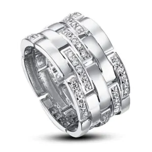 Created Diamond 925 Sterling Silver 1 cm Ring