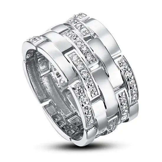 Created Diamond 925 Sterling Silver 1 cm Ring