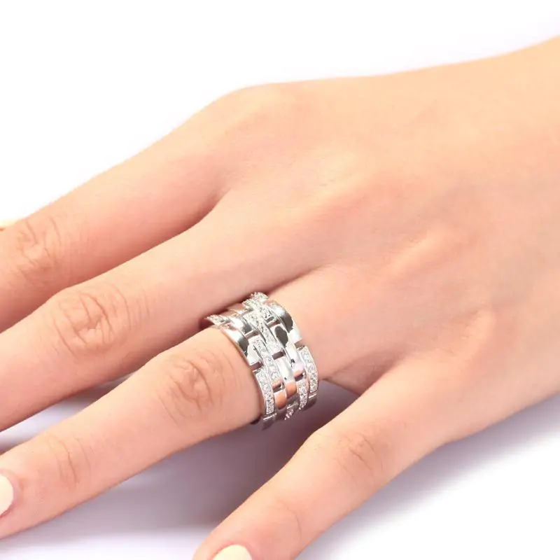 Created Diamond 925 Sterling Silver 1 cm Ring - Image 4