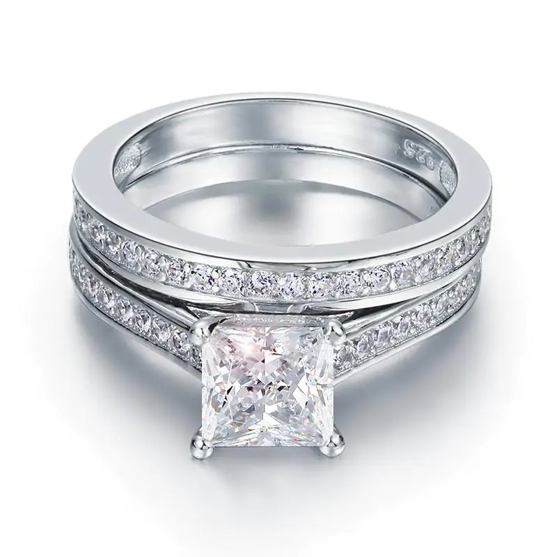 1.5 Carat Princess Cut Created Diamond 2-Pcs - Image 2