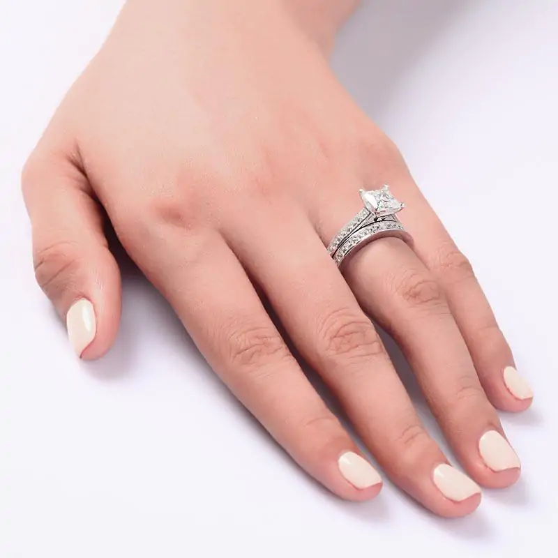 1.5 Carat Princess Cut Created Diamond 2-Pcs - Image 6