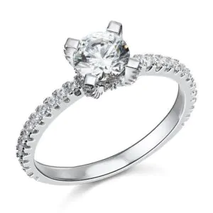1 Carat Created Diamond Sterling Silver Ring