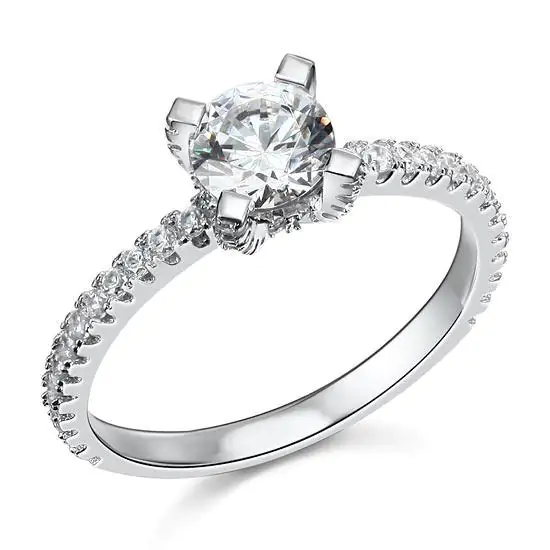 1 Carat Created Diamond Sterling Silver Ring