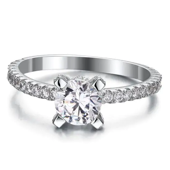1 Carat Created Diamond Sterling Silver Ring - Image 2
