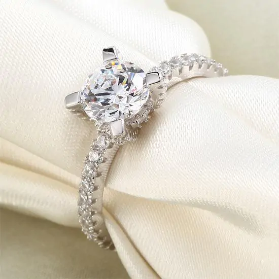 1 Carat Created Diamond Sterling Silver Ring - Image 4