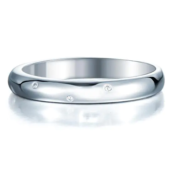 Sterling 925 Silver Wedding Band Ring - Image 3