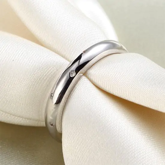 Sterling 925 Silver Wedding Band Ring - Image 2