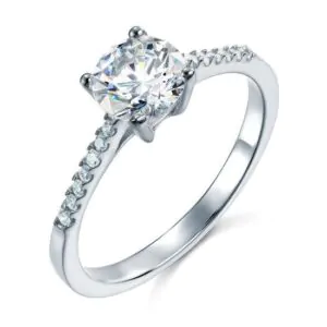 Created Diamond Silver Ring