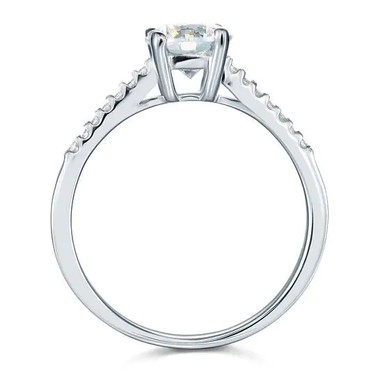 Created Diamond Silver Ring - Image 3