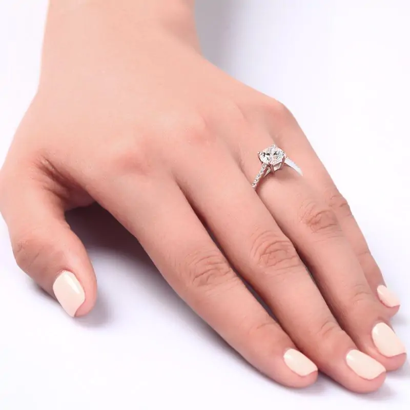 Created Diamond Silver Ring - Image 4