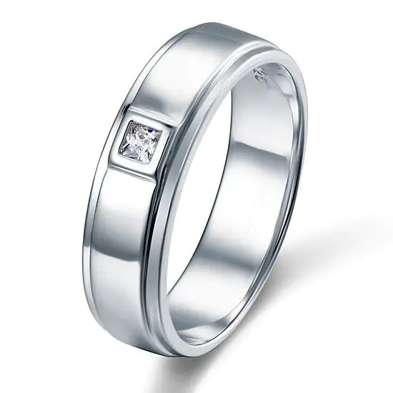 Bezel Setting Men's Solid Sterling Ring - Image 4
