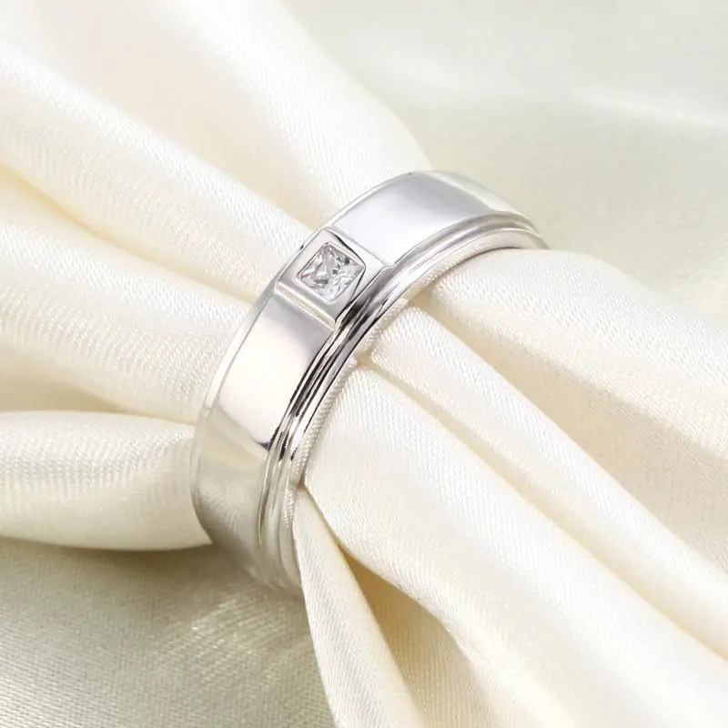 Bezel Setting Men's Solid Sterling Ring - Image 5
