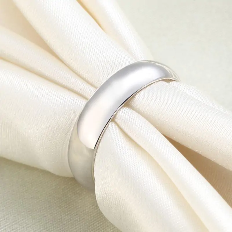 High Polished Plain Men's Solid 925 Silver Ring - Image 3