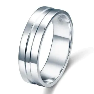High Polished Plain Men's Solid Sterling Ring