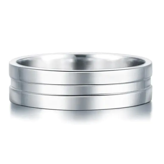 High Polished Plain Men's Solid Sterling Ring - Image 2