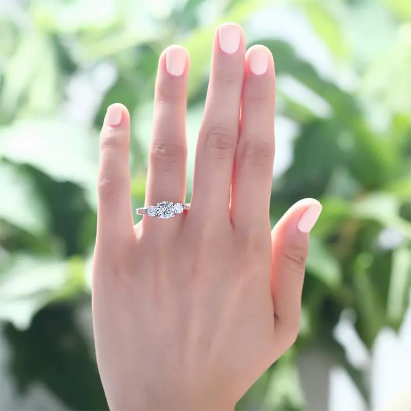 3 Stone Created Diamond Ring - Image 6
