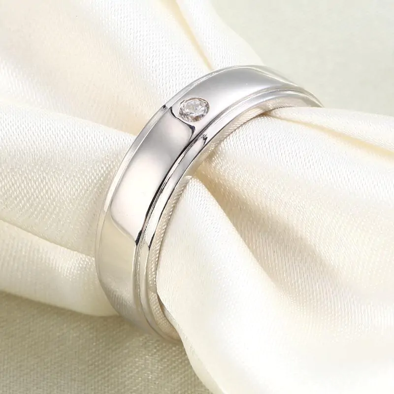 Men's Wedding Band Solid Sterling Silver Ring - Image 4