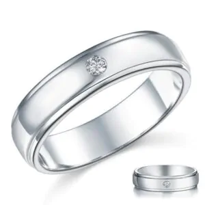 Men's Wedding Band Solid Sterling Silver Ring