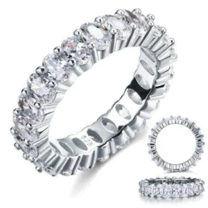 Oval Cut Solid 925 Sterling Silver Ring