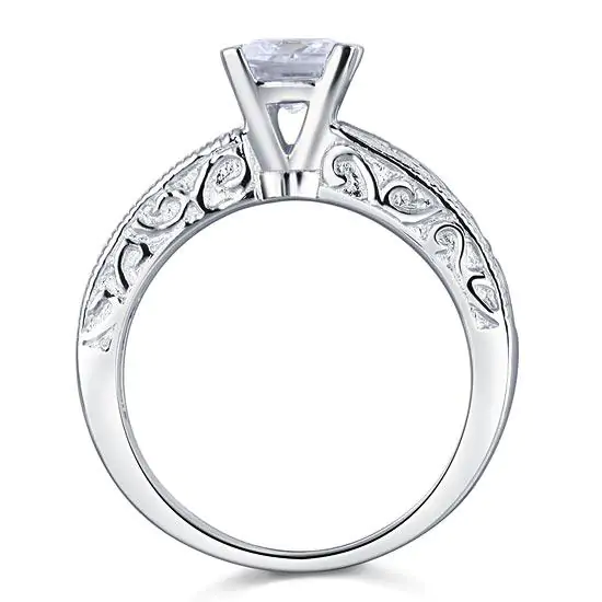 Vintage Style 1 Carat Created Diamond Ring - Image 3