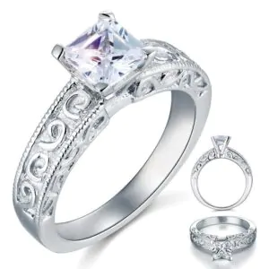 Vintage Style 1 Carat Created Diamond Ring