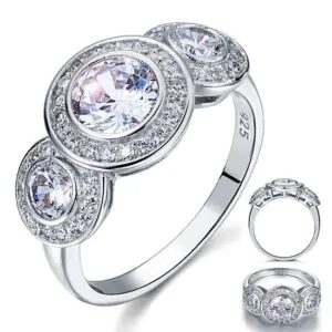 Art Deco 2.5 Carat Created Diamond Ring
