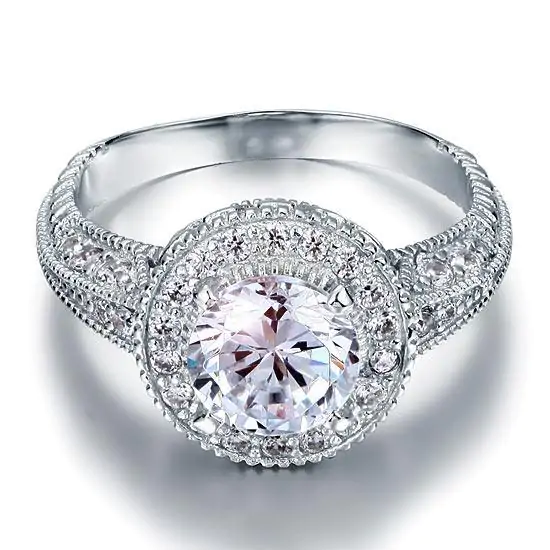 Vintage Style 2 Carat Created Diamond Solid Sterling Silver - Image 3