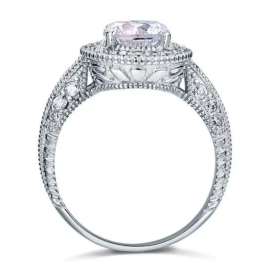 Vintage Style 2 Carat Created Diamond Solid Sterling Silver - Image 2