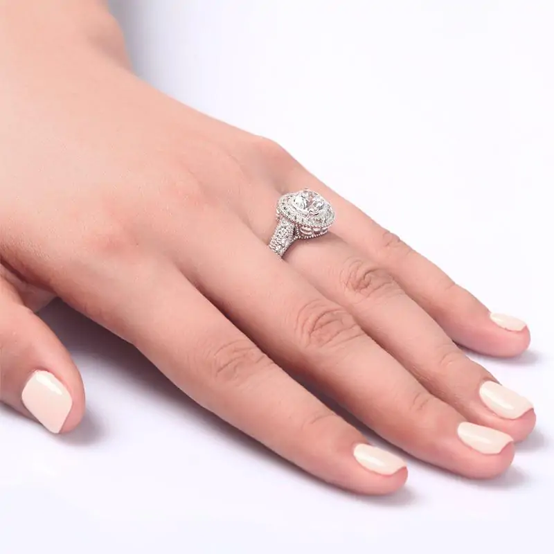 Vintage Style 2 Carat Created Diamond Solid Sterling Silver - Image 5