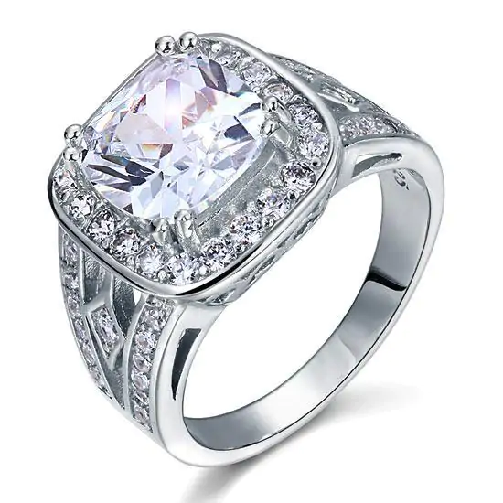 Art Deco Vintage Style 4 Carat Cushion Created Diamond Ring - Image 4