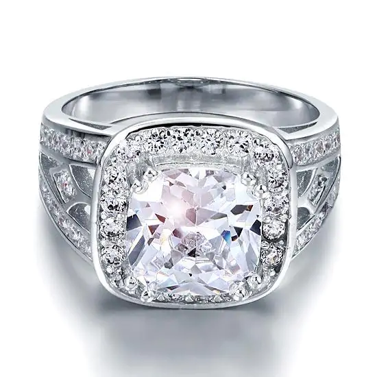 Art Deco Vintage Style 4 Carat Cushion Created Diamond Ring - Image 2