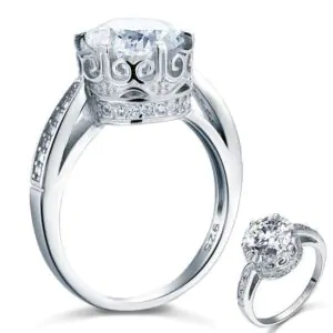 Vintage Style 2.5 Ct Solid 925 Sterling Silver Ring