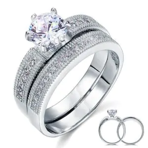 Vintage Style 1.25 Solitaire Created Diamond Ring