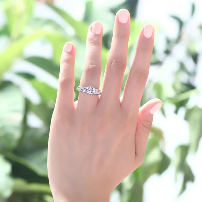 Vintage Style 1 Ct Solid 925 Sterling Silver Ring - Image 6