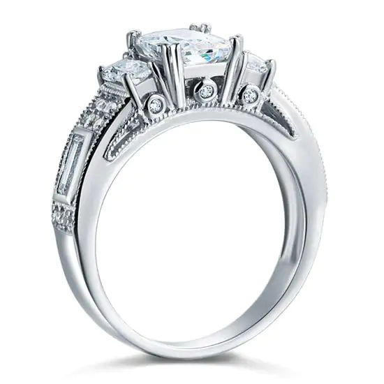 Created Diamond Vintage Style Ring - Image 2