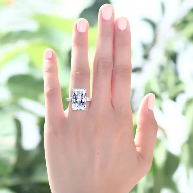 Princess Cut Created Diamond 925 Sterling Silver Luxury Ring - Image 4