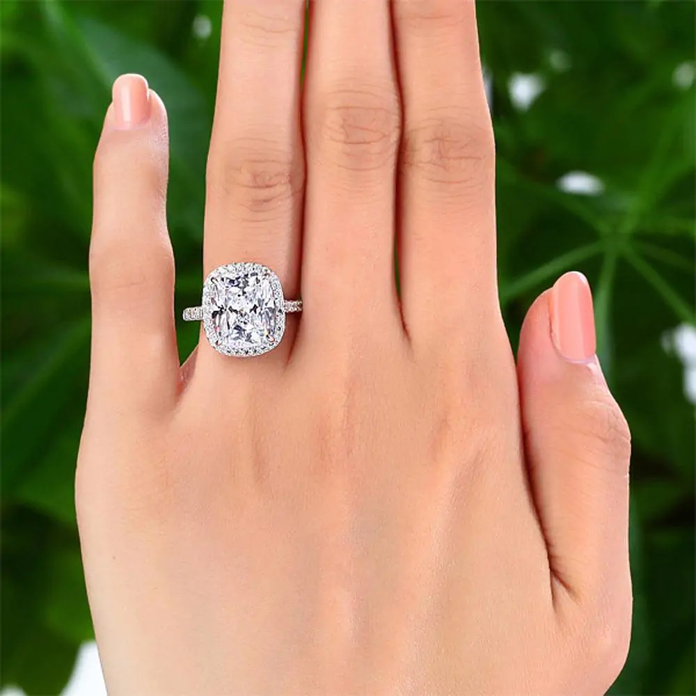 6 Ct Cushion Created Diamond Ring - Image 6