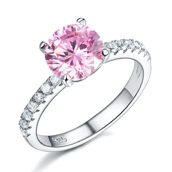 2 Carat Pink Created Diamond Ring - Image 2