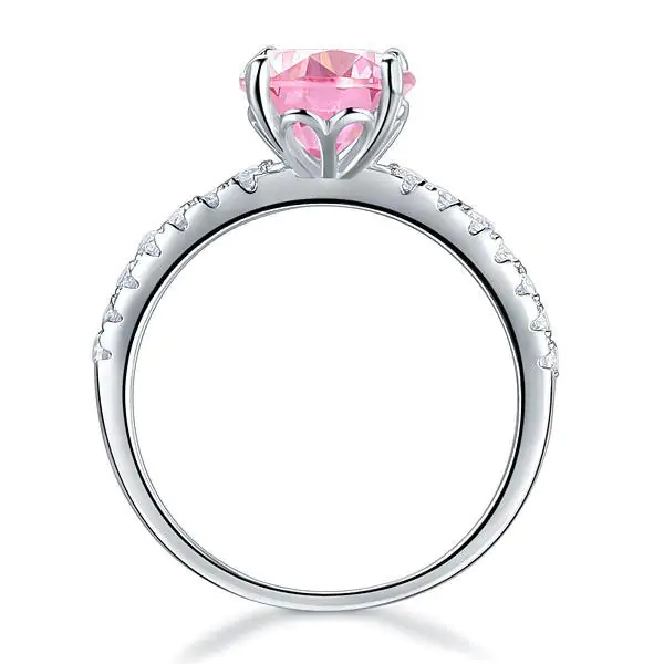2 Carat Pink Created Diamond Ring - Image 3