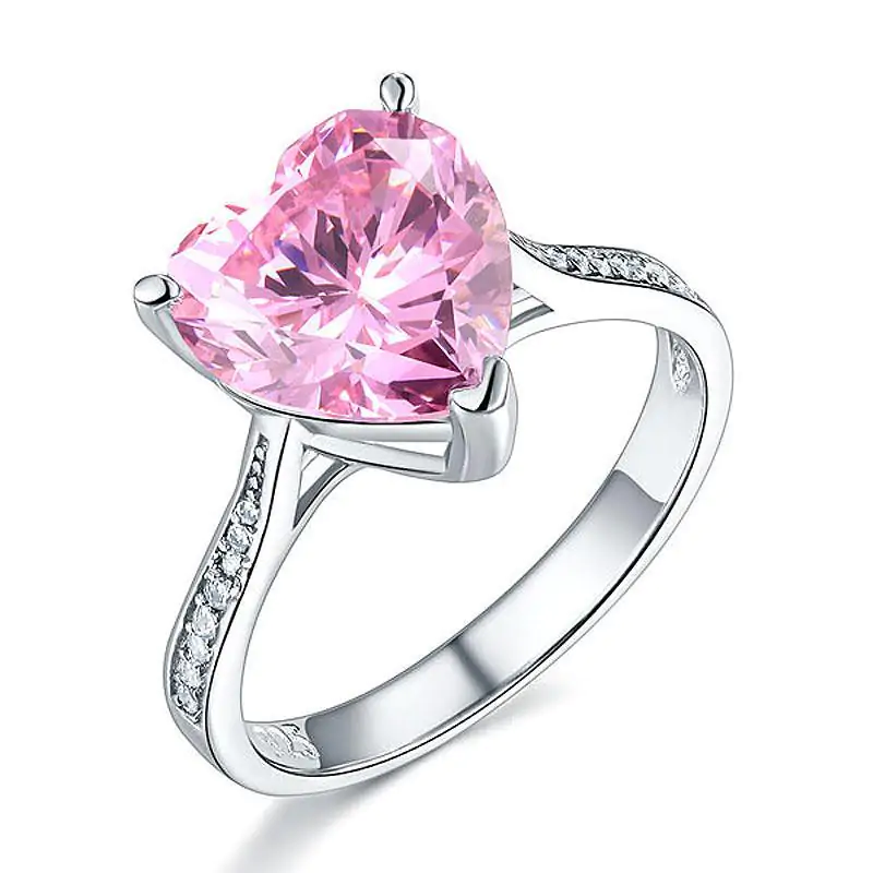 3.5 Carat Heart Pink Created Diamond Ring