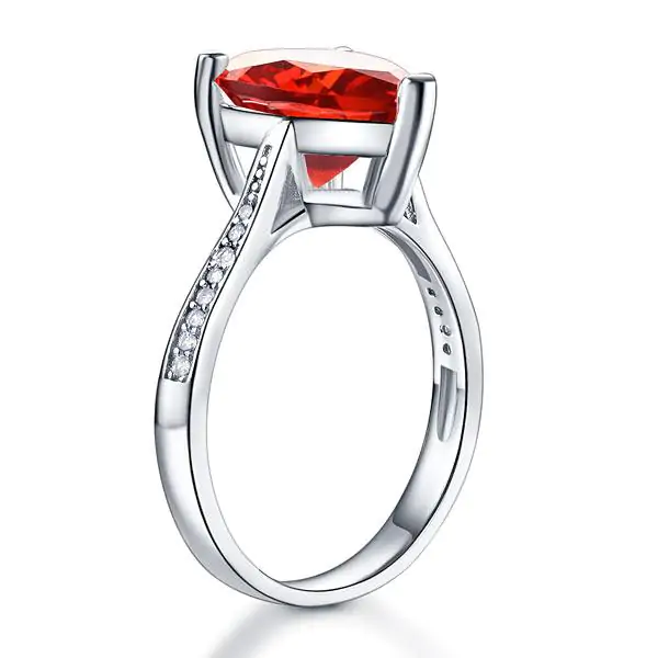 3.5 Carat Heart Ruby Red Created Diamond Ring - Image 2