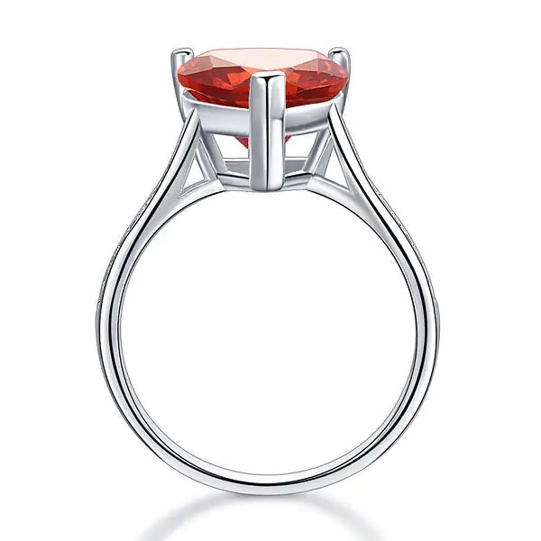 3.5 Carat Heart Ruby Red Created Diamond Ring - Image 4