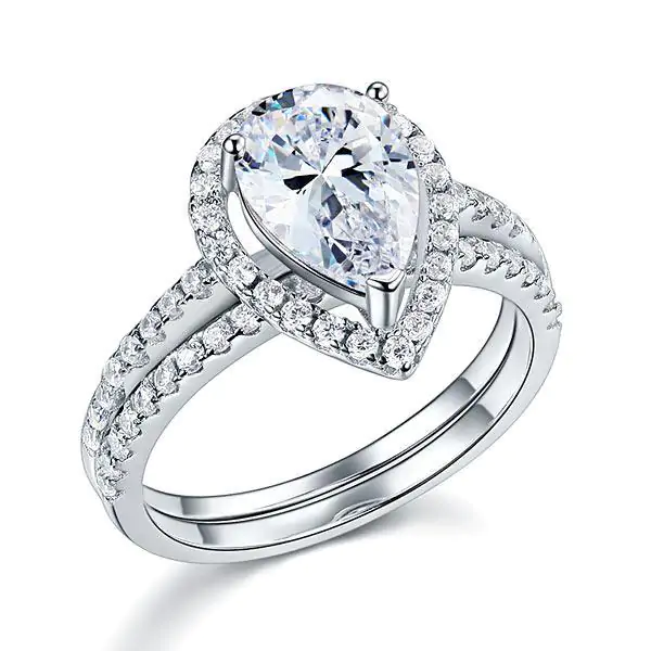2 Ct Pear Ring Set - Image 8