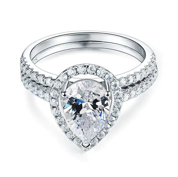 2 Ct Pear Ring Set - Image 3