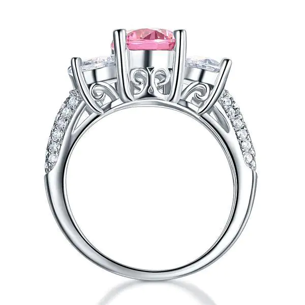 2 Carat Fancy Pink Created Diamond Vintage Style Ring - Image 2