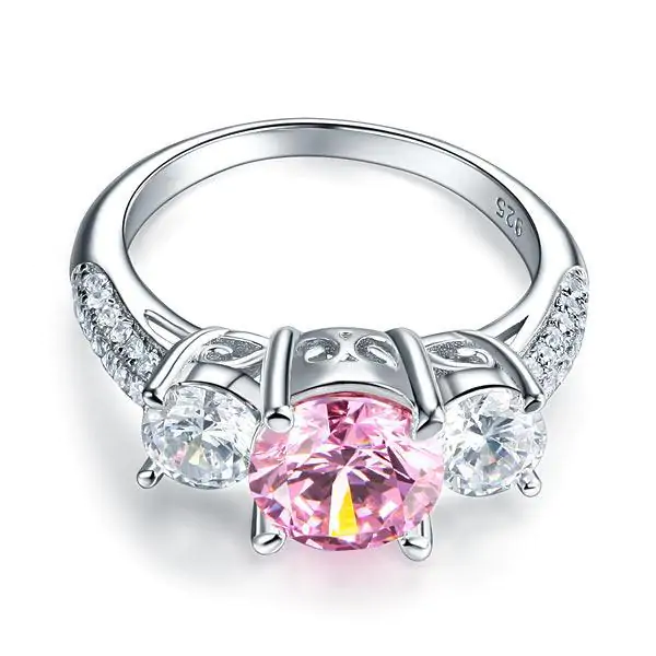2 Carat Fancy Pink Created Diamond Vintage Style Ring - Image 3